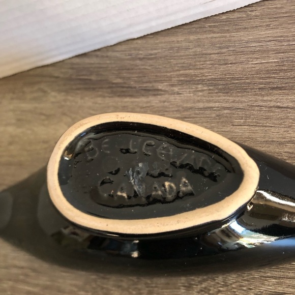 Vtg Beauceware Pottery MCM Black Ceramic Planter - Picture 7 of 14